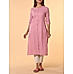 Pink cotton dobby kurti with embroidery