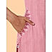 Pink cotton dobby kurti with embroidery