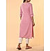 Pink cotton dobby kurti with embroidery