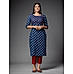 Den Blue Cotton Kurti with Mill Print