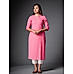 Pink Hl Cotton Kurti with Weaving