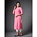 Pink Hl Cotton Kurti with Weaving