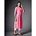 Pink Hl Cotton Kurti with Weaving