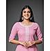 Pink Cotton Kurti with Mill Print