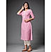 Pink Cotton Kurti with Mill Print