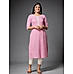 Pink Cotton Kurti with Mill Print