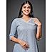 Den Blue Cotton Kurti with Screen Print