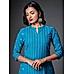 P.Turquoise Hl Cotton Kurti with Weaving