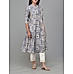 Light grey modal chanderi printed kurti