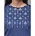 Royal blue viscose slub kurti with embroidery