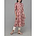 Blush pink modal chanderi printed kurti