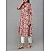 Blush pink modal chanderi printed kurti