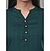 Bottle green viscose jacquard kurti with embroidery