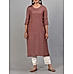 Coffee brown viscose plain kurti with hand work