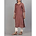 Coffee brown viscose plain kurti with hand work