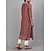 Coffee brown viscose plain kurti with hand work