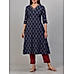 Navy blue 60's cotton printed kurti