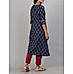 Navy blue 60's cotton printed kurti