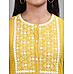 Mustard yellow cotton dobby kurti with embroidery