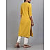 Mustard yellow cotton dobby kurti with embroidery