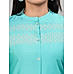 Aqua blue poly viscose kurti with embroidery and matching bottom