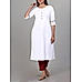 White cotton embroidery kurti with lace detailing