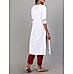 White cotton embroidery kurti with lace detailing