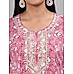 Onion pink 60's cotton printed kurti with embroidery