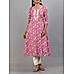 Onion pink 60's cotton printed kurti with embroidery