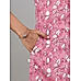 Onion pink 60's cotton printed kurti with embroidery