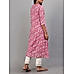 Onion pink 60's cotton printed kurti with embroidery