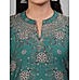 Teal blue modal chanderi kurti with embroidery