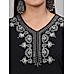 Black cotton dobby kurti with embroidery