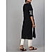 Black cotton dobby kurti with embroidery