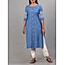 Light blue viscose cotton kurti with embroidery