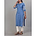 Light blue viscose cotton kurti with embroidery