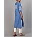 Light blue viscose cotton kurti with embroidery