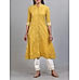 Pale Yellow cotton dobby kurti with embroidery