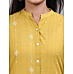 Pale Yellow cotton dobby kurti with embroidery