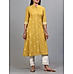 Pale Yellow cotton dobby kurti with embroidery