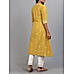 Pale Yellow cotton dobby kurti with embroidery