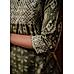 Olive green 60's cotton printed kurti with embroidery and matching bottom