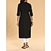 Black viscose linen kurti with embroidery