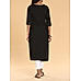 Black viscose linen plain  kurti with embroidery