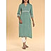 Green wrinkle viscose kurti with embroidery