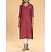 Onion pink poly viscose kurti with embroidery