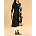 Black cotton flax printed kurti