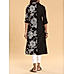 Black cotton flax printed kurti