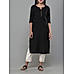 Black cotton flax plain kurti