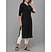 Black cotton flax plain kurti